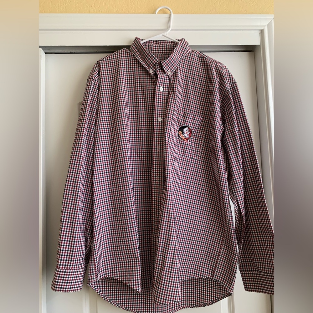 Florida State Men's Checkered Button-Down Shirt XL